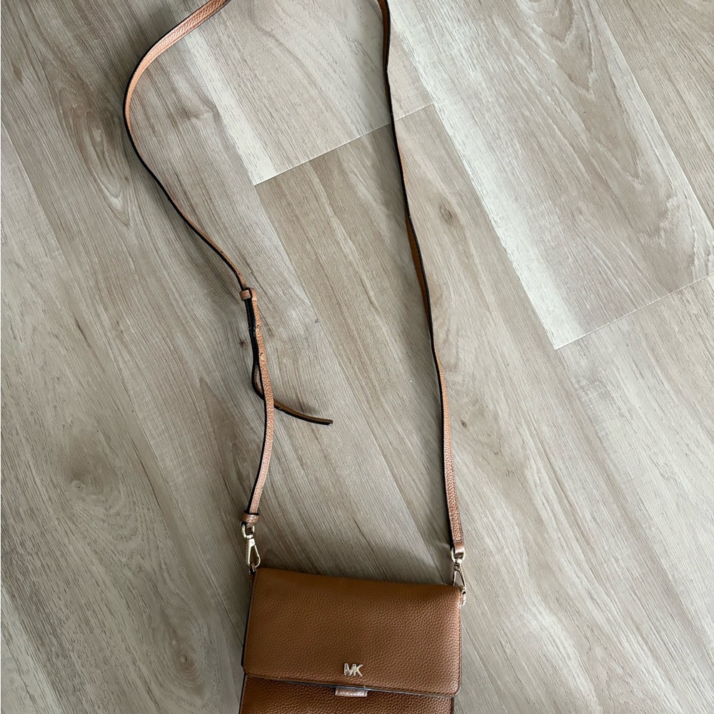 Michael Kors Brown Leather Crossbody Bag with Adjustable Strap